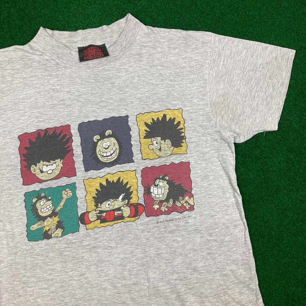 Vintage Dennis The Menace Shirt Mens L Gray 1997 Cartoon Promo Graphic Tee 90s‎